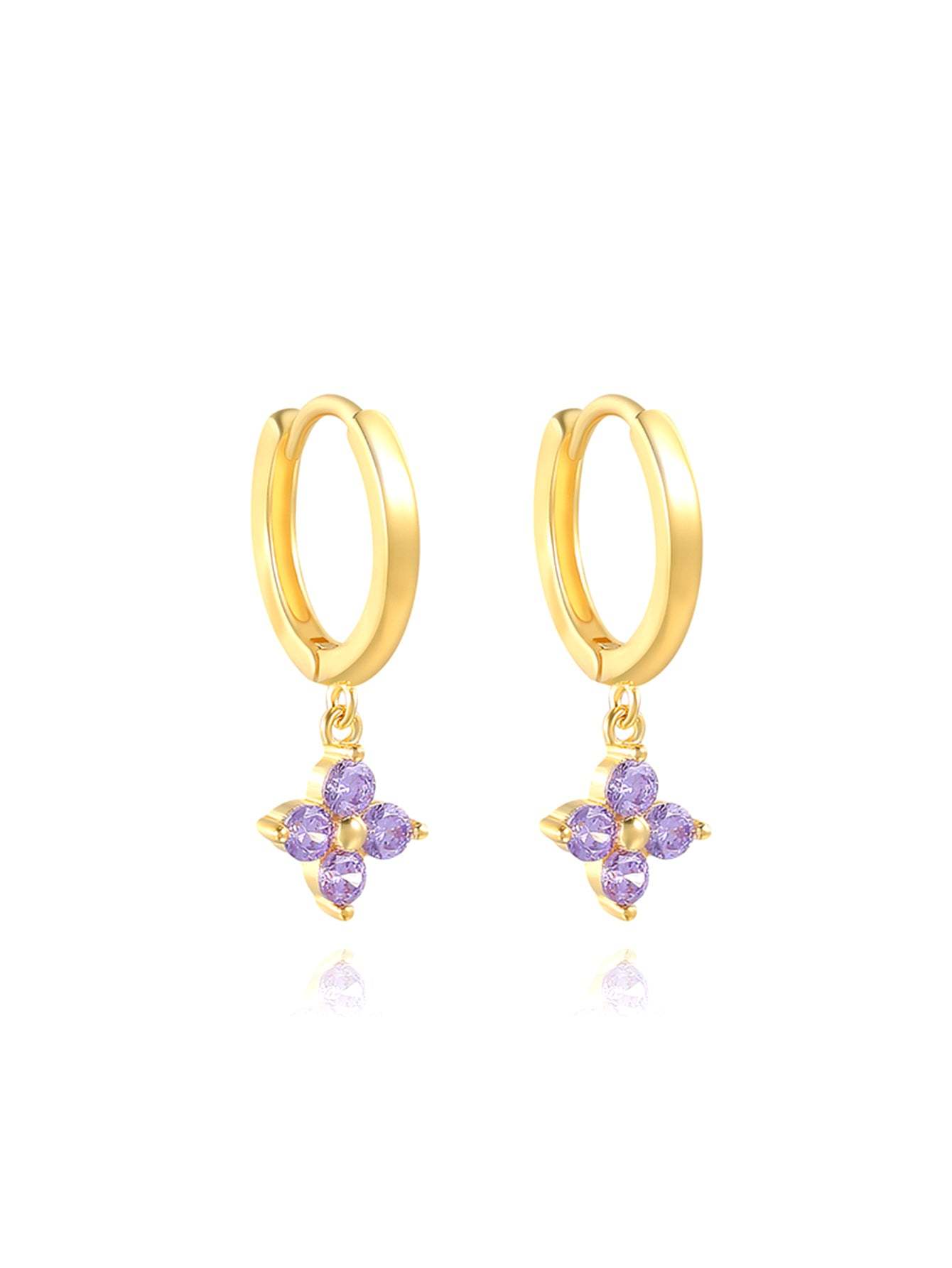 S925 Plum Blossom Zircon Wedding Drop Earrings-Olarajewelry