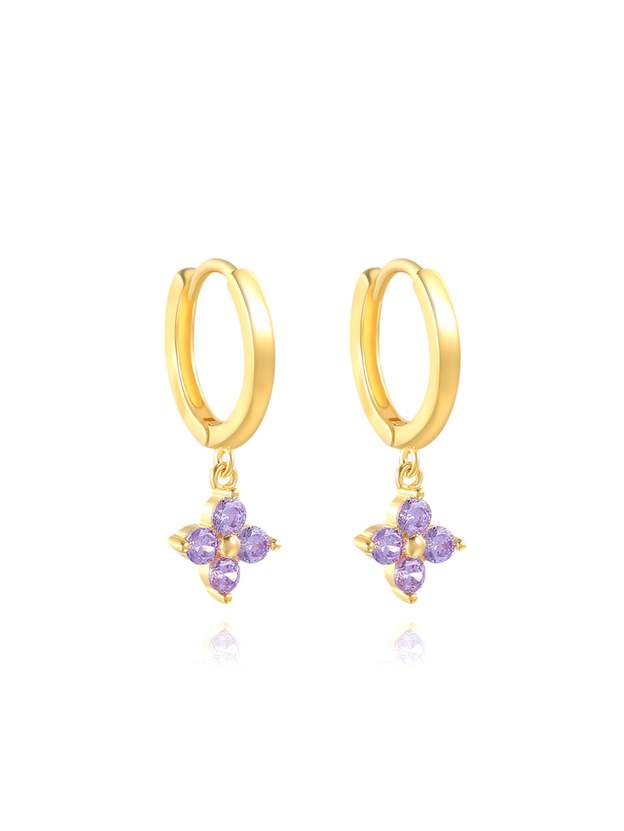 S925 Plum Blossom Zircon Wedding Drop Earrings-Olarajewelry