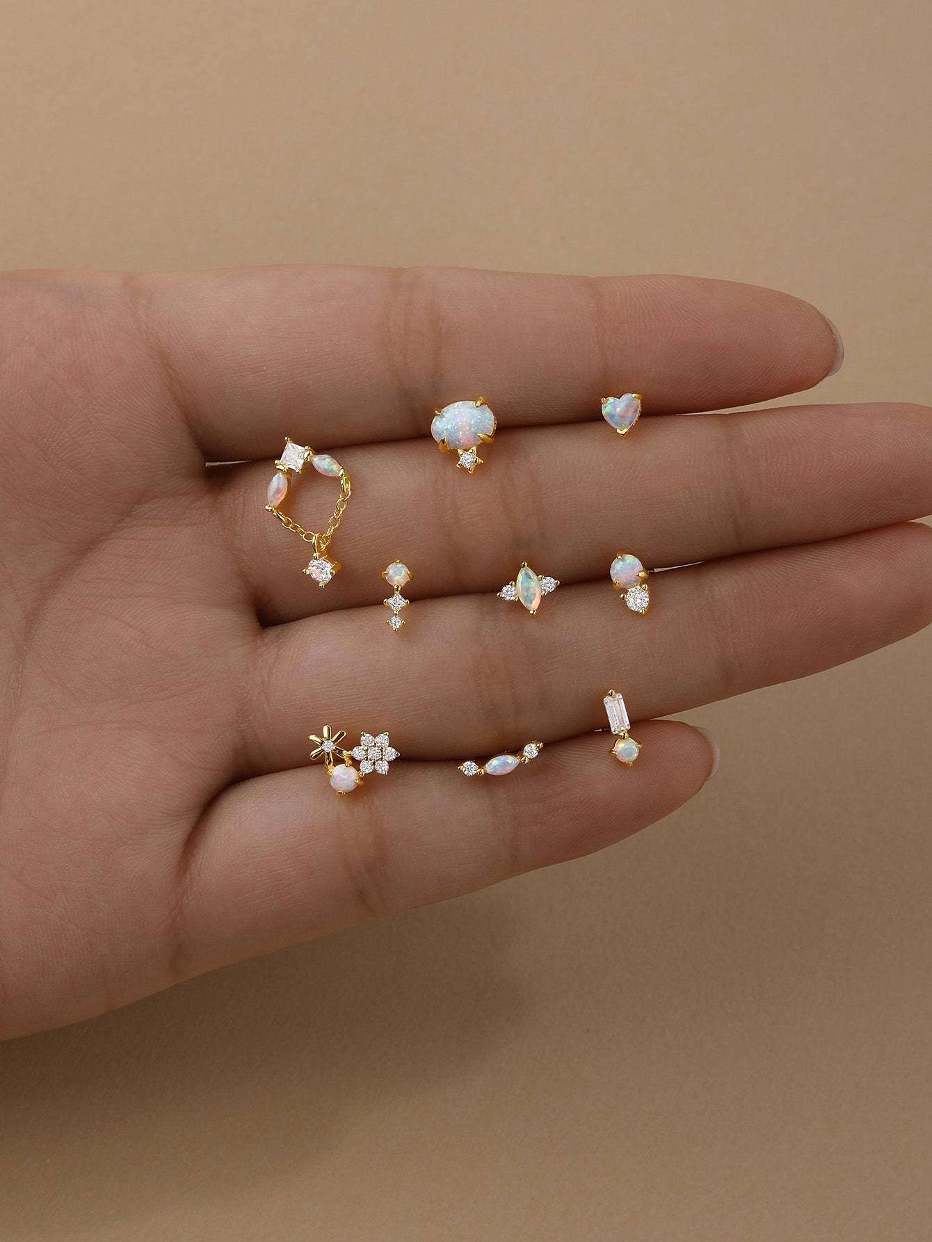 S925 Opal Stud Earring Series-Olarajewelry