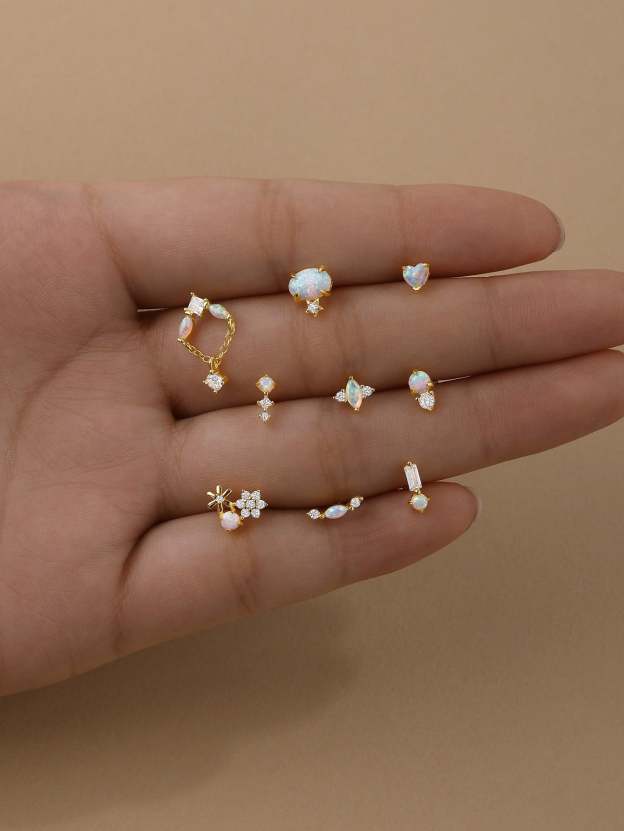 S925 Opal Stud Earring Series-Olarajewelry