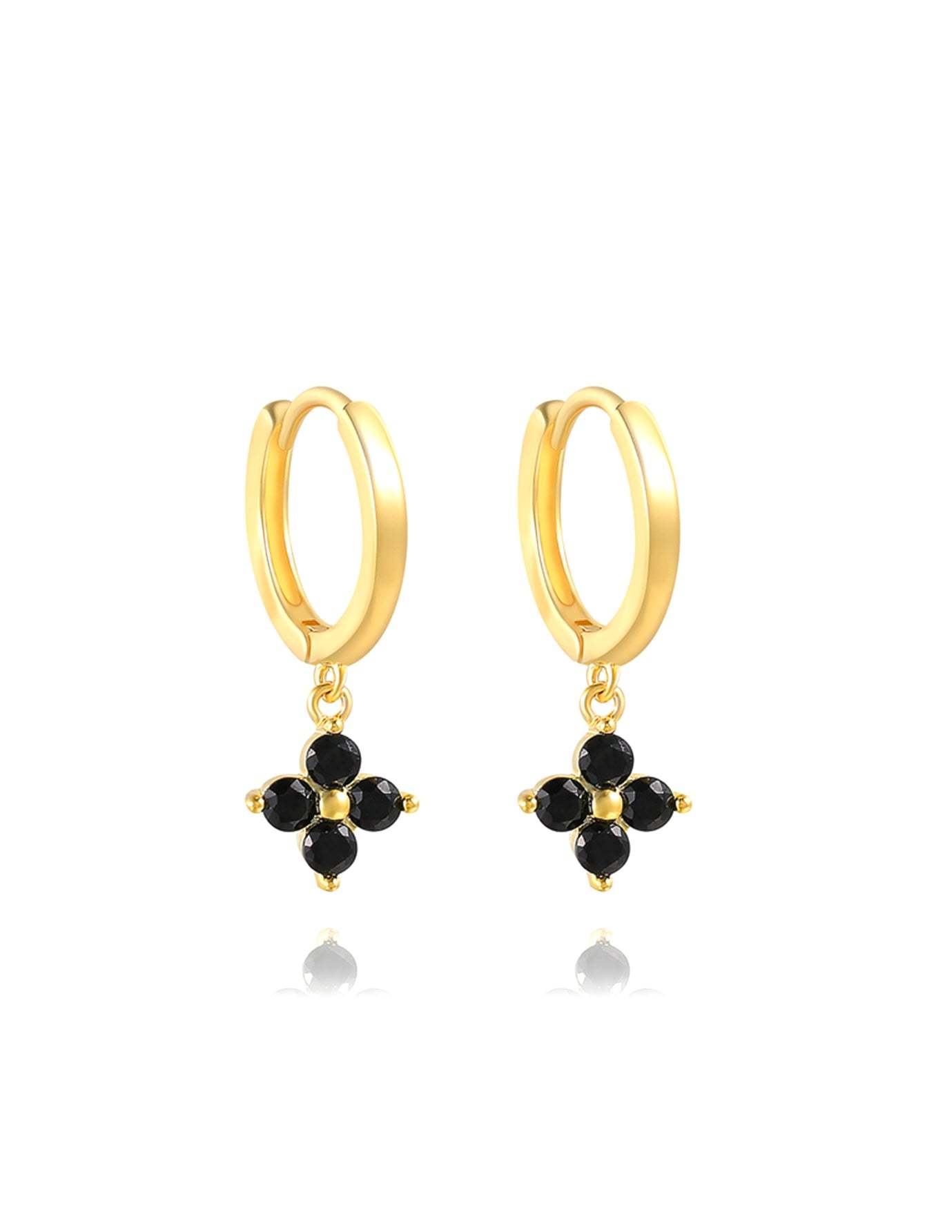 S925 Plum Blossom Zircon Wedding Drop Earrings-Olarajewelry