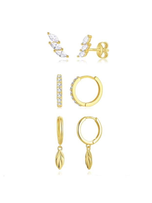 Olara Fashion Leaf Pendant Earring Set-Olarajewelry