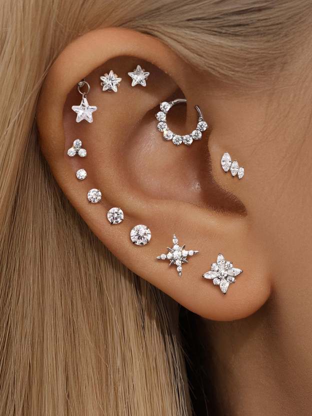 G23 Titanium Shining Classic Ear Piercing Stud-Olarajewelry