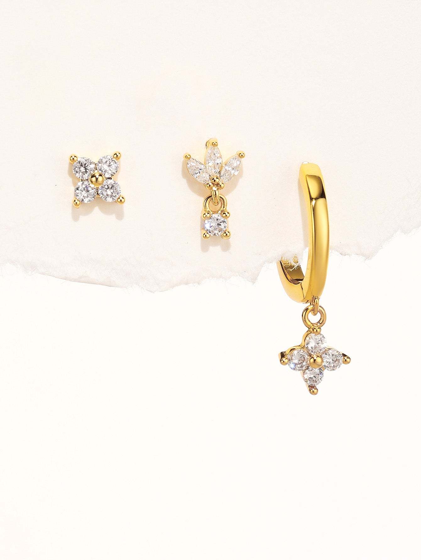 S925 Floral Zirconia Simple Gorgeous Fashion Earring Collection-Olarajewelry