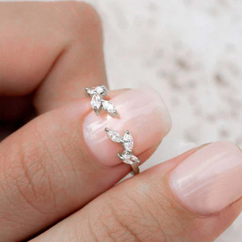 S925 Marquise zircon adjustable ring-Olarajewelry