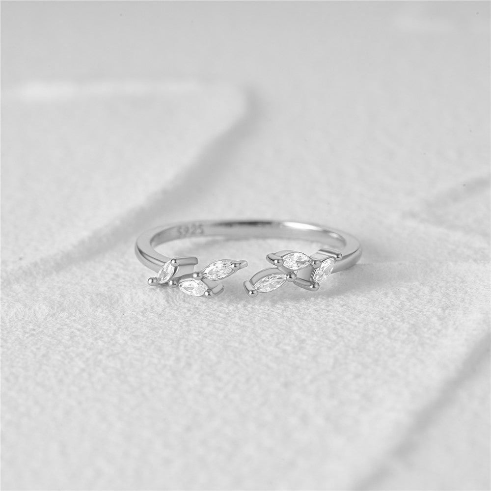 S925 Marquise zircon adjustable ring-Olarajewelry