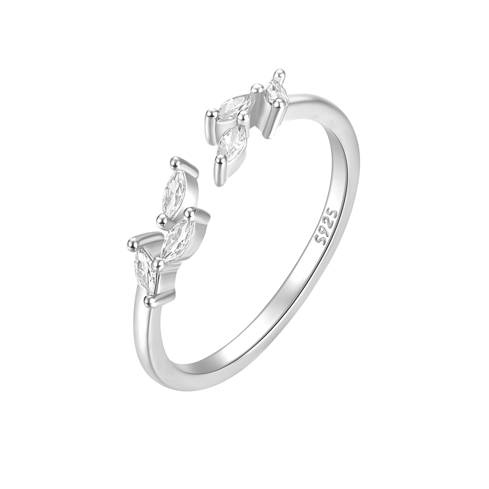 S925 Marquise zircon adjustable ring-Olarajewelry