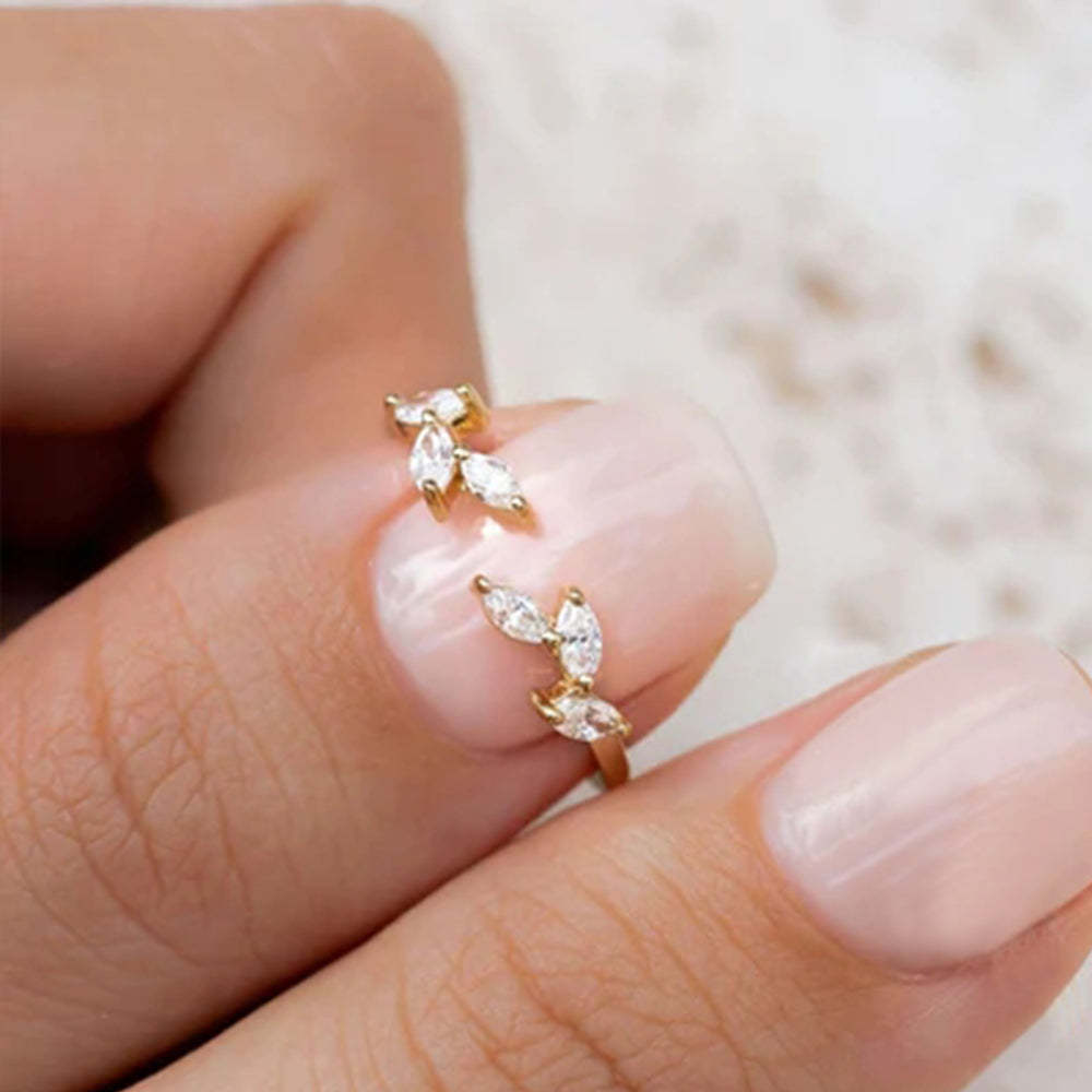 S925 Marquise zircon adjustable ring-Olarajewelry