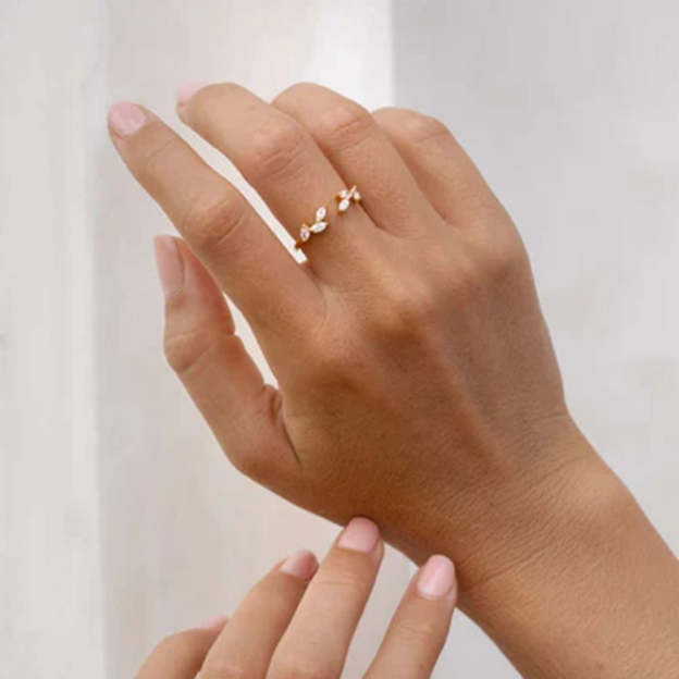 S925 Marquise zircon adjustable ring-Olarajewelry
