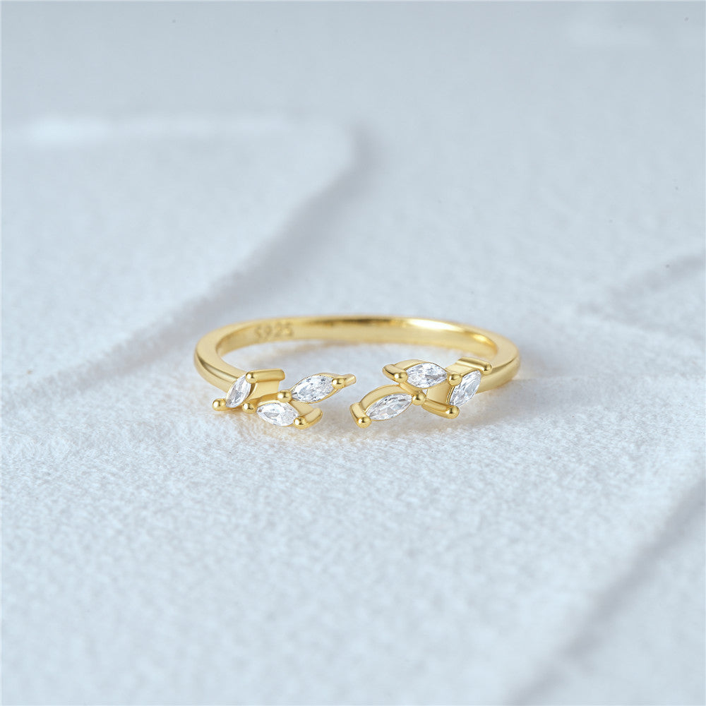 S925 Marquise zircon adjustable ring-Olarajewelry