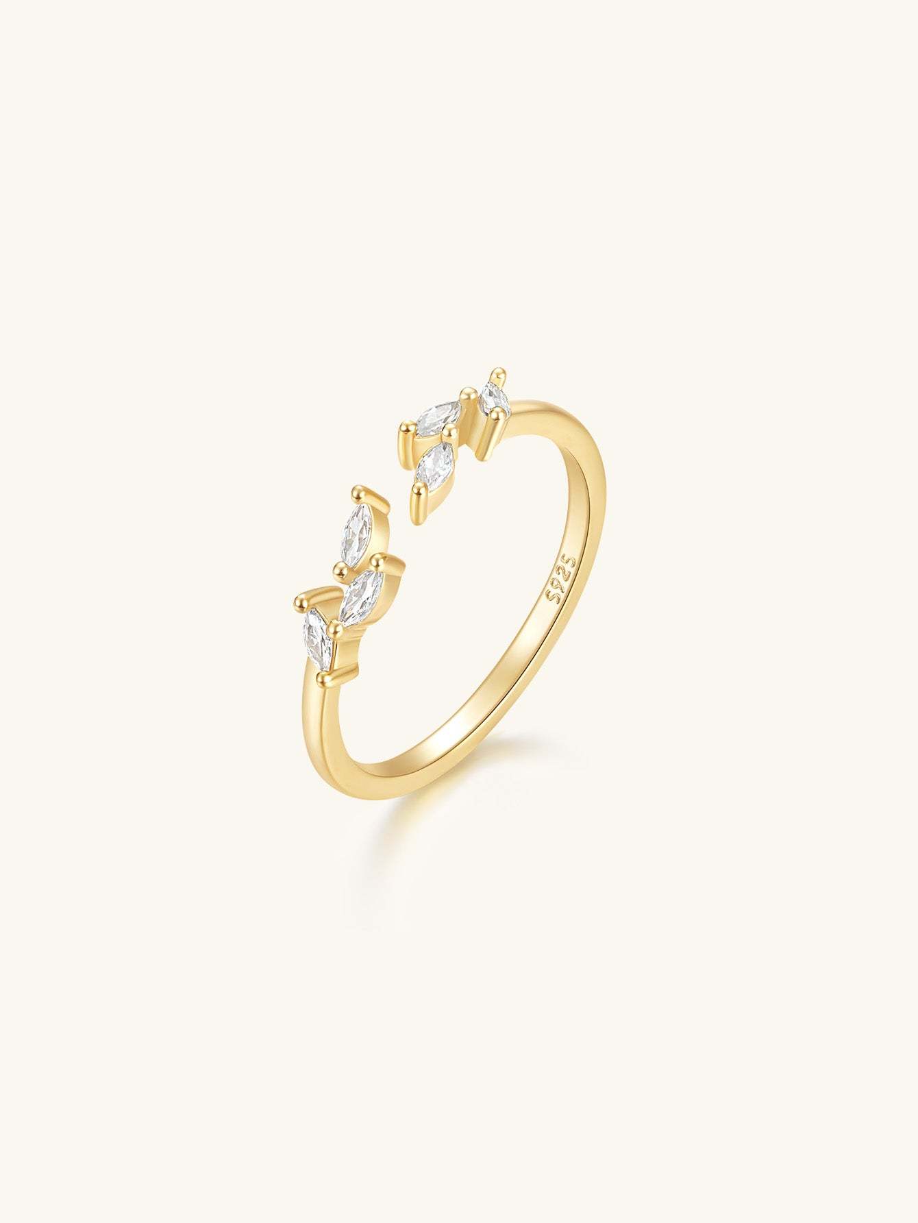 S925 Marquise zircon adjustable ring-Olarajewelry