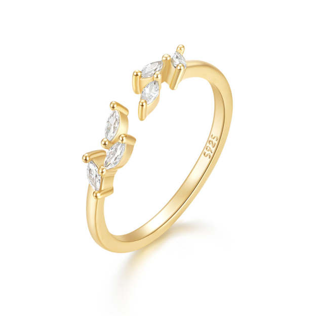 S925 Marquise zircon adjustable ring-Olarajewelry