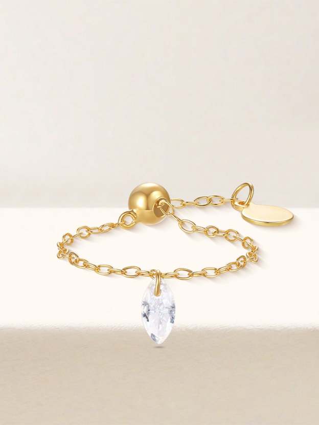 S925 Zirconia Pendant Chain Ring-Olarajewelry