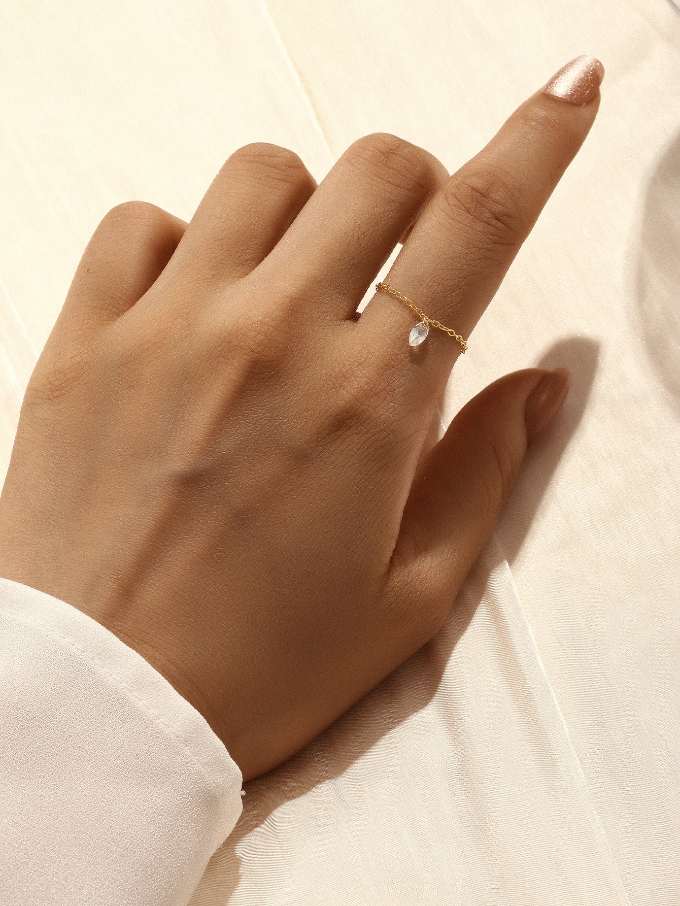 S925 Zirconia Pendant Chain Ring-Olarajewelry