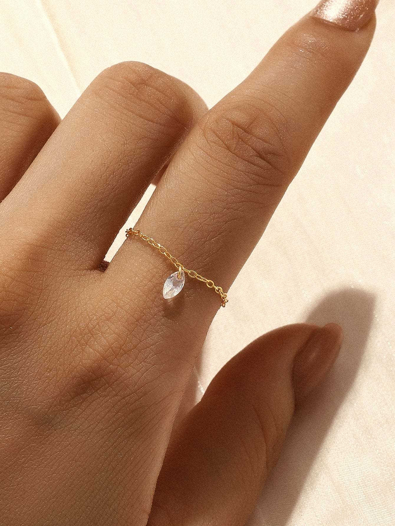 S925 Zirconia Pendant Chain Ring-Olarajewelry