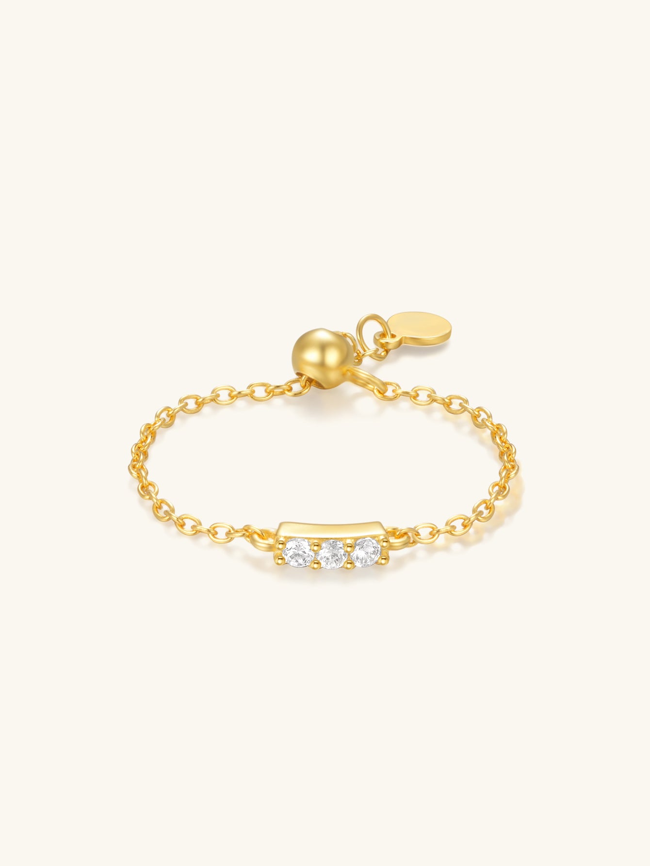 S925 Adjustable Zircon Chain Design Fashion Ring-Olarajewelry