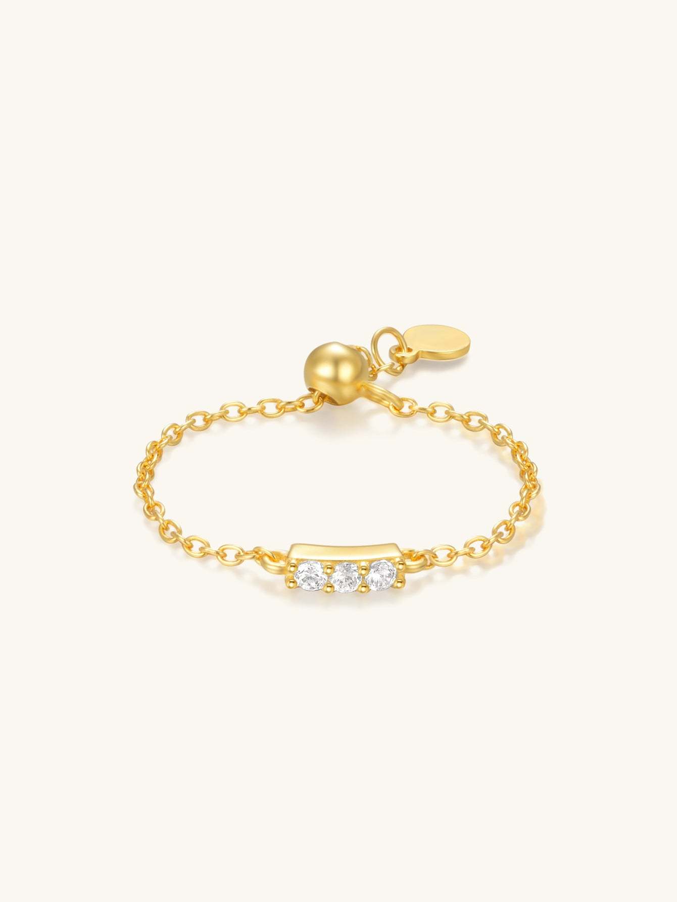 S925 Adjustable Zircon Chain Design Fashion Ring-Olarajewelry