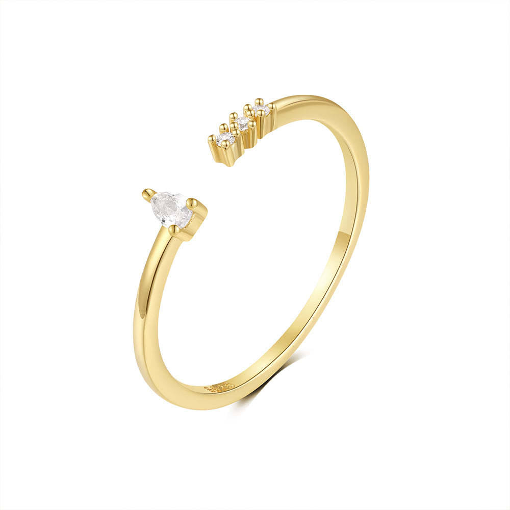 S925 Sterling Silver Open Personalized Zircon Ring For Women-Olarajewelry