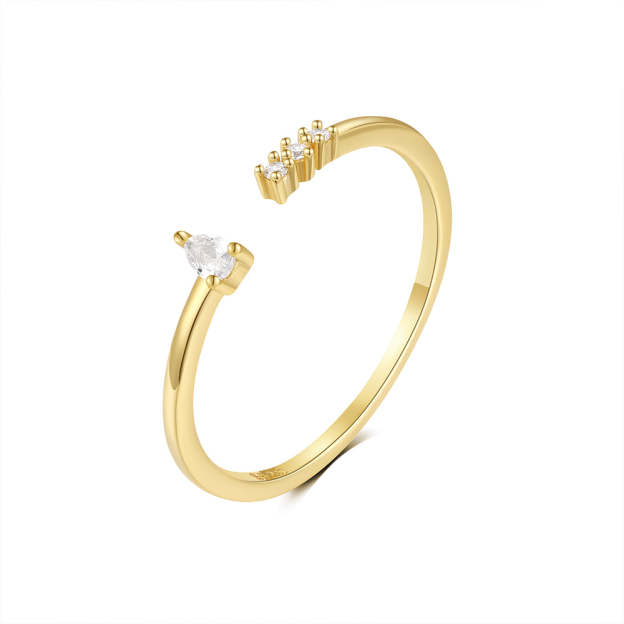 S925 Sterling Silver Open Personalized Zircon Ring For Women-Olarajewelry