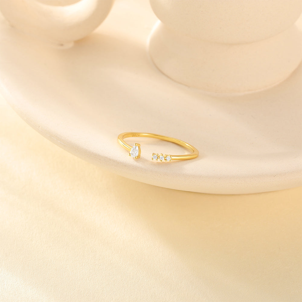 S925 Sterling Silver Open Personalized Zircon Ring For Women-Olarajewelry