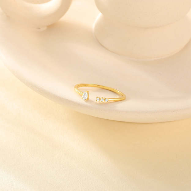 S925 Sterling Silver Open Personalized Zircon Ring For Women-Olarajewelry