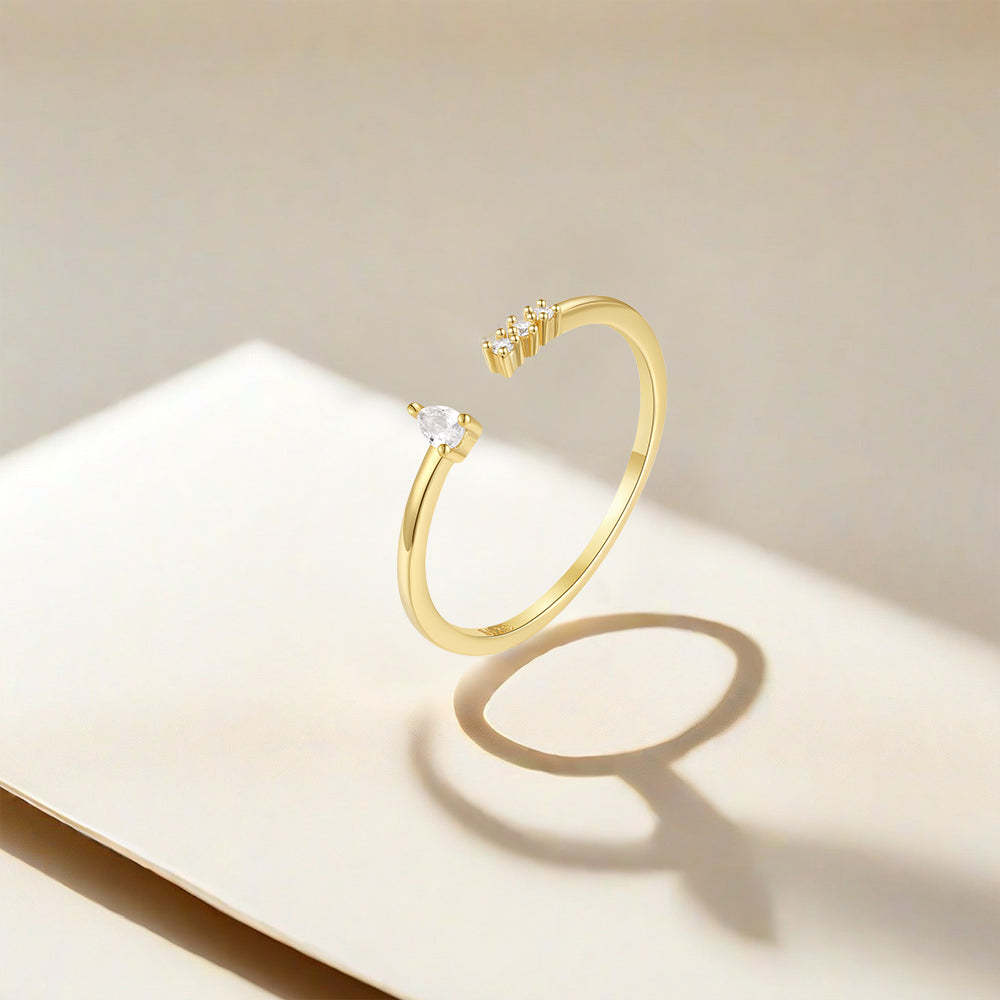 S925 Sterling Silver Open Personalized Zircon Ring For Women-Olarajewelry