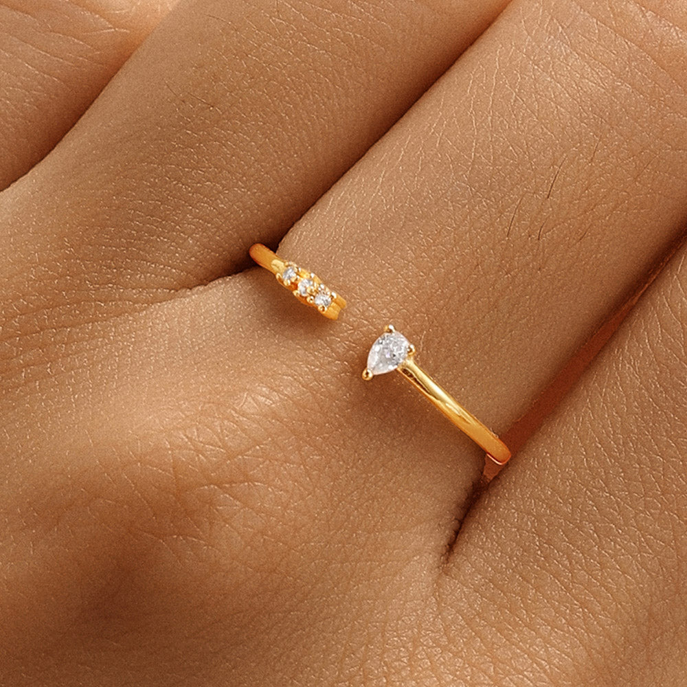 S925 Sterling Silver Open Personalized Zircon Ring For Women-Olarajewelry