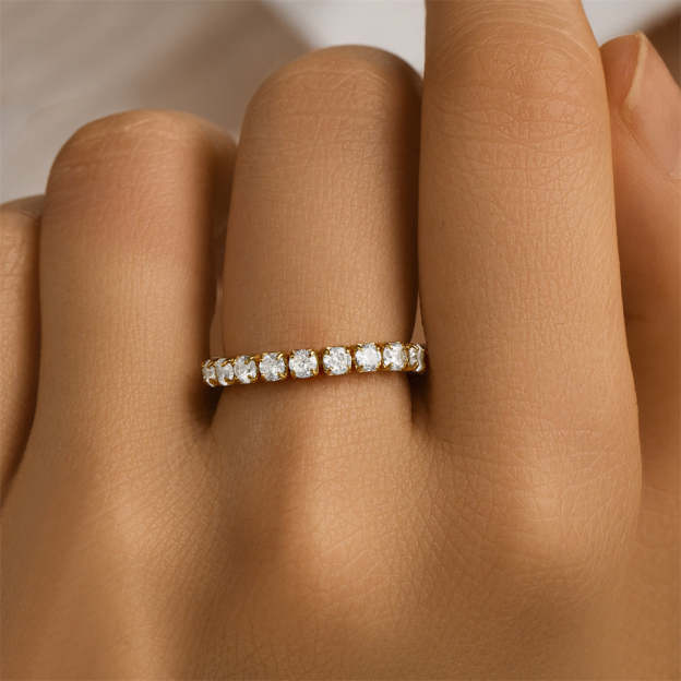 S925 Sterling Silver Luxury Zircon Wedding Box Chain Ring-Olarajewelry