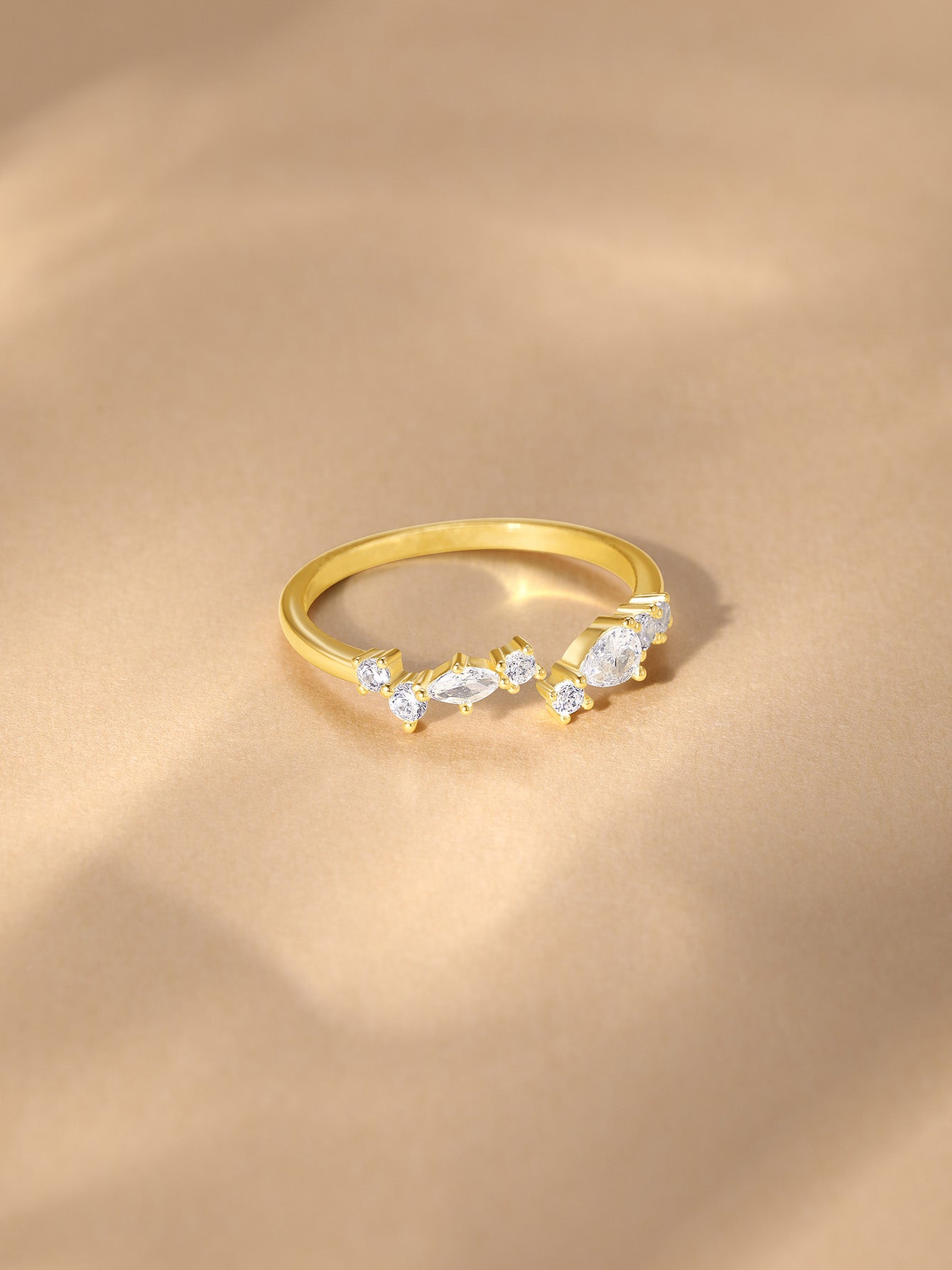 S925 Sparkling Star Zircon Open Ring-Olarajewelry