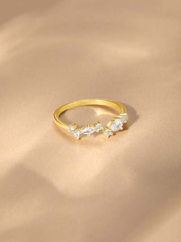 S925 Sparkling Star Zircon Open Ring-Olarajewelry