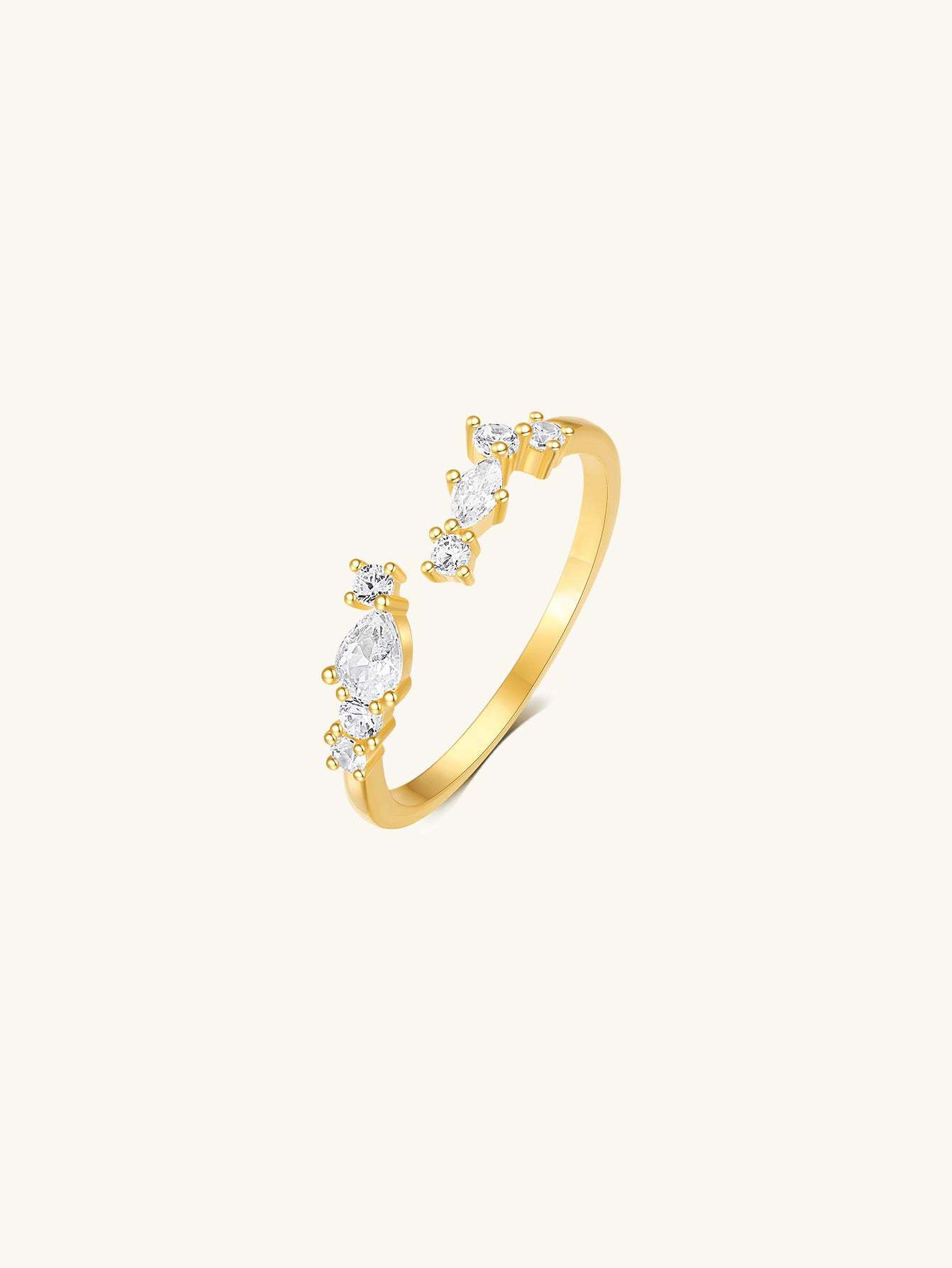 S925 Sparkling Star Zircon Open Ring-Olarajewelry