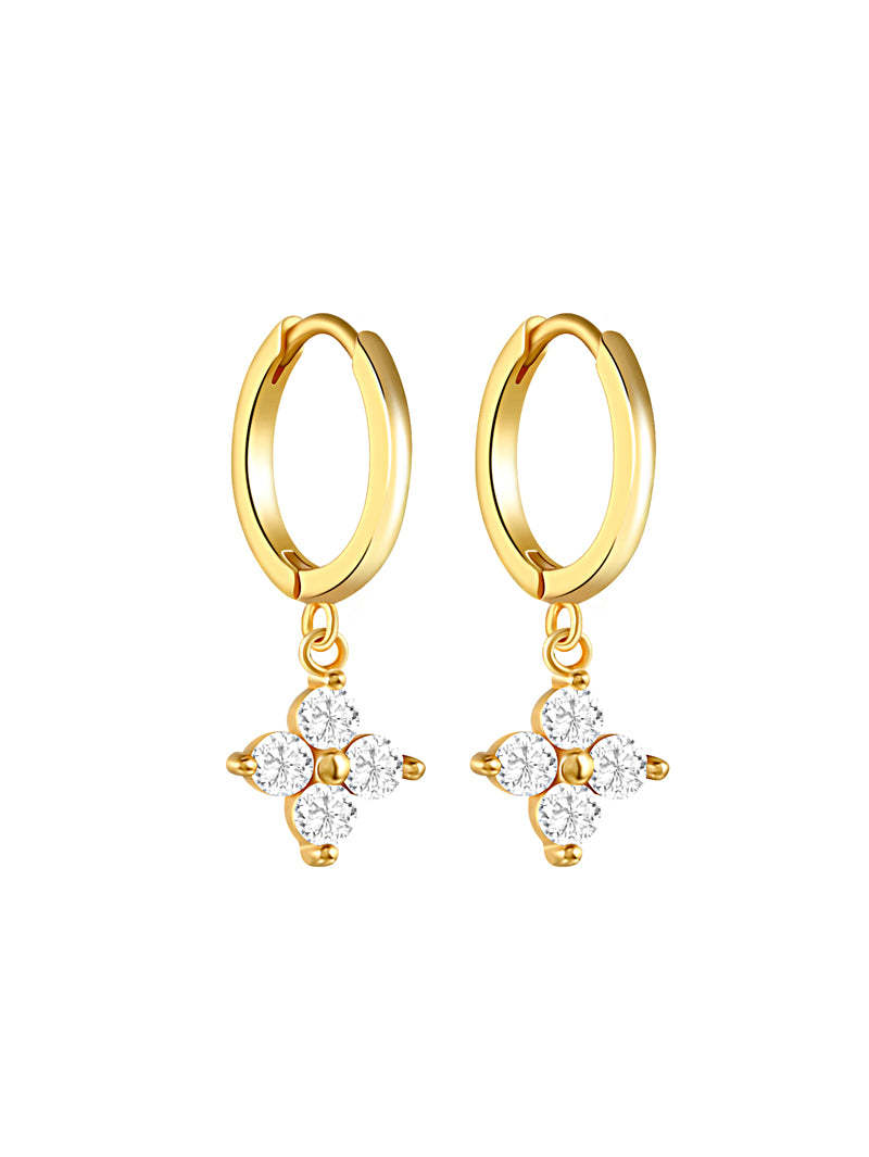 S925 Geometric Zirconia Elegant Earring Set-Olarajewelry