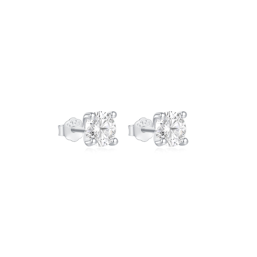 S925 Multisize Four-Claw Zircon Studs-Olarajewelry