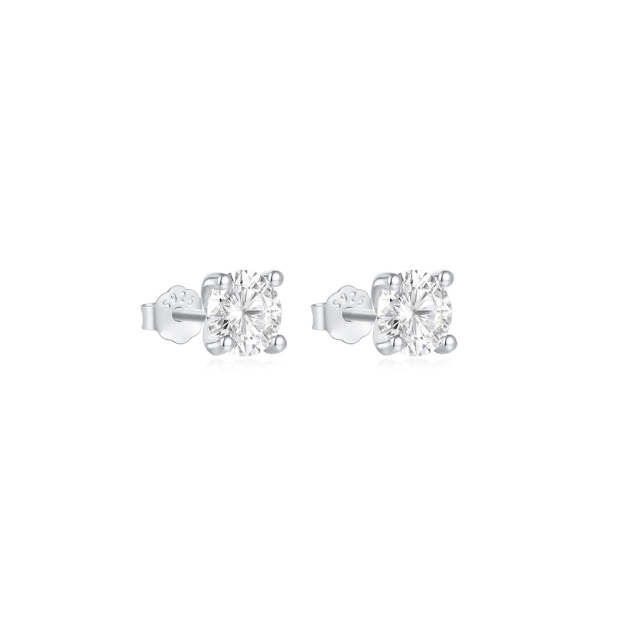 S925 Multisize Four-Claw Zircon Studs-Olarajewelry