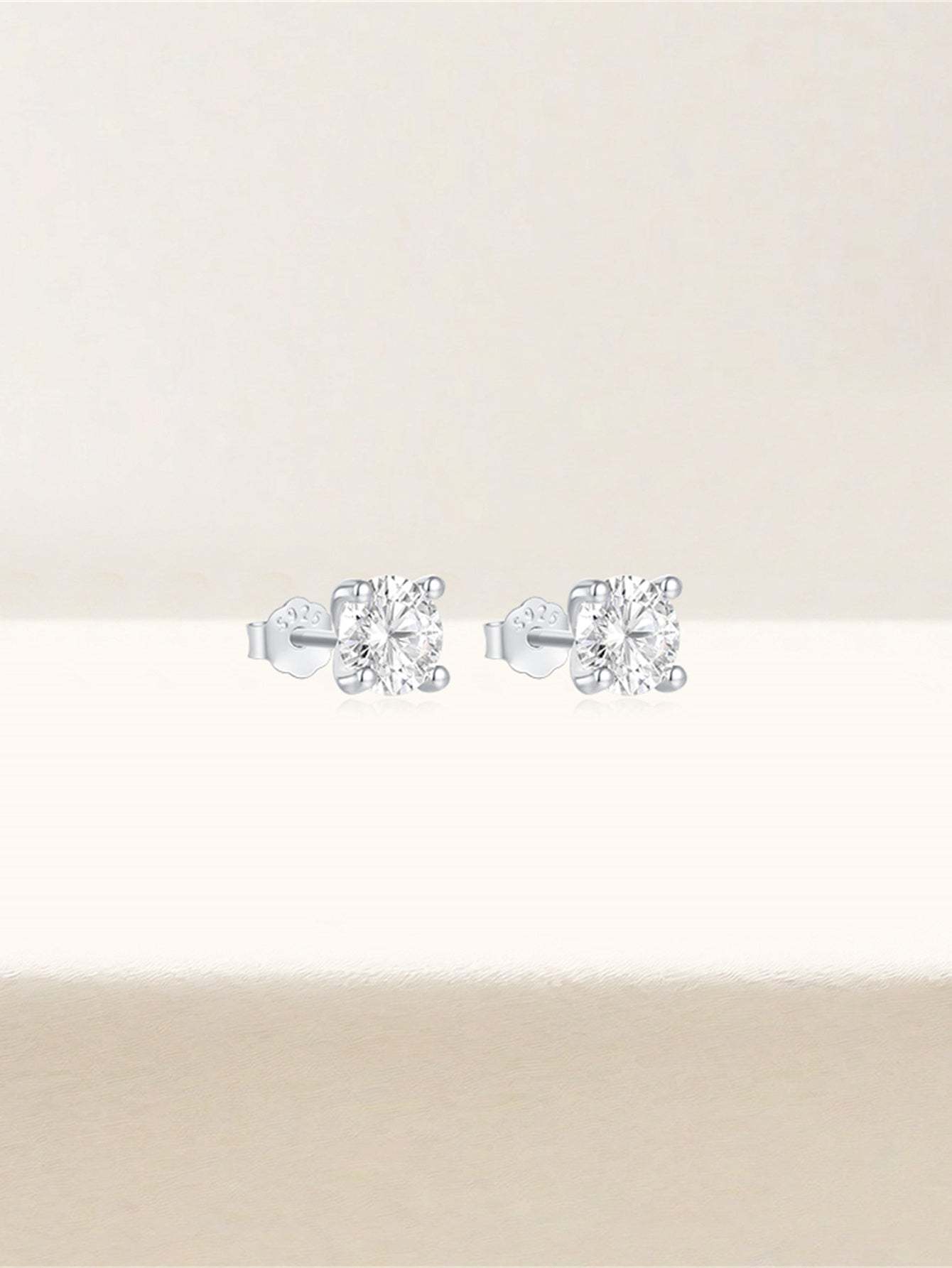 S925 Multisize Four-Claw Zircon Studs-Olarajewelry