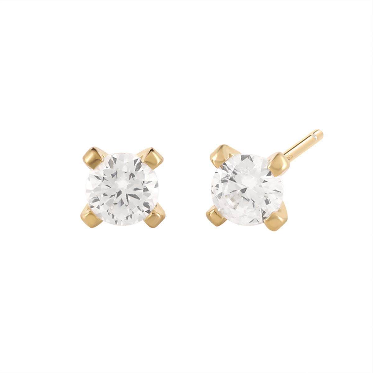 S925 Multisize Four-Claw Zircon Studs-Olarajewelry
