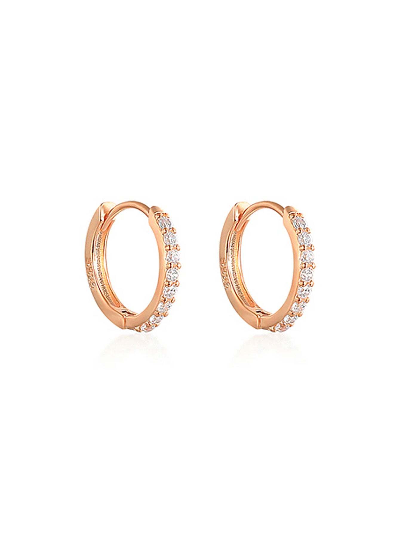 S925 Dainty Elegant Zircon Huggies Earrings-Olarajewelry
