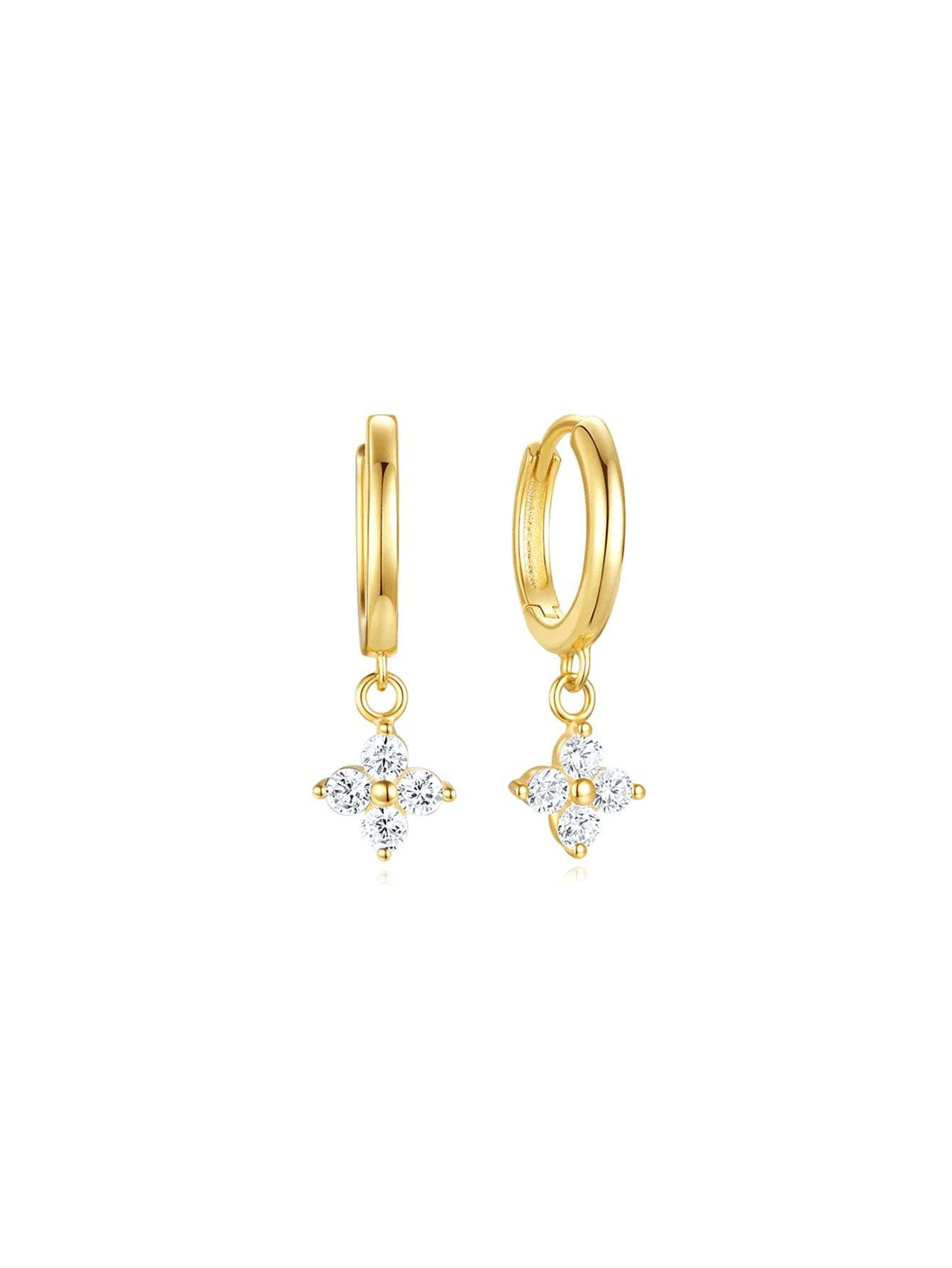 S925 Sparkle Flower Stud Earring Set-Olarajewelry