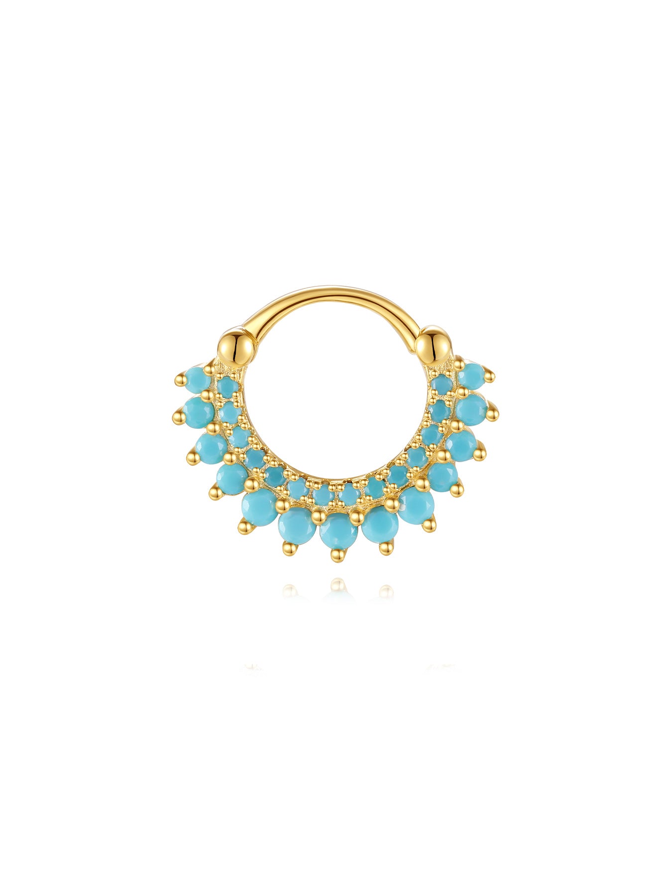 S925 Garland Zircon Daith Earring 8MM-Olarajewelry