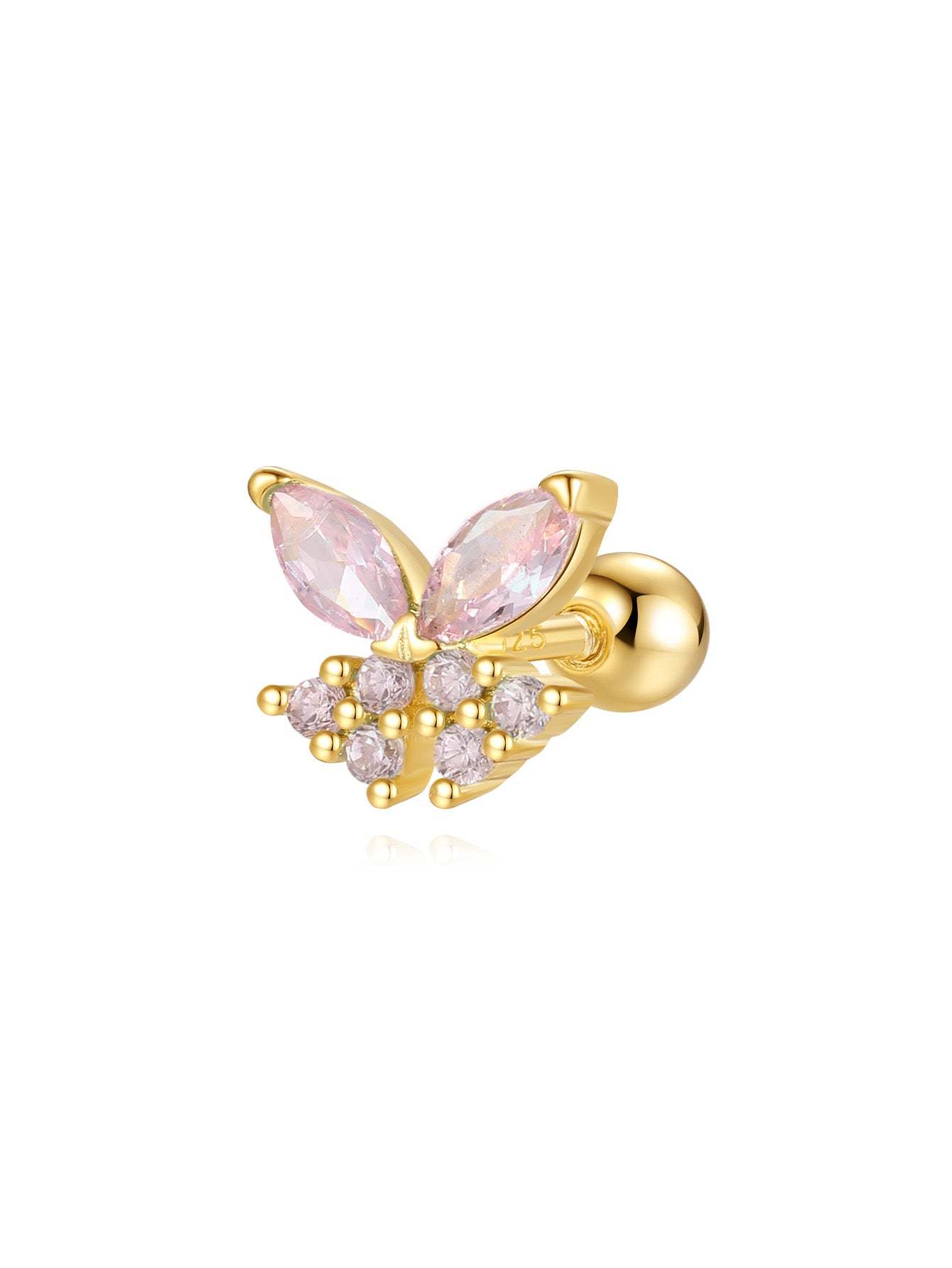 S925 Butterfly Marquise Ear Piercing Stud-Olarajewelry
