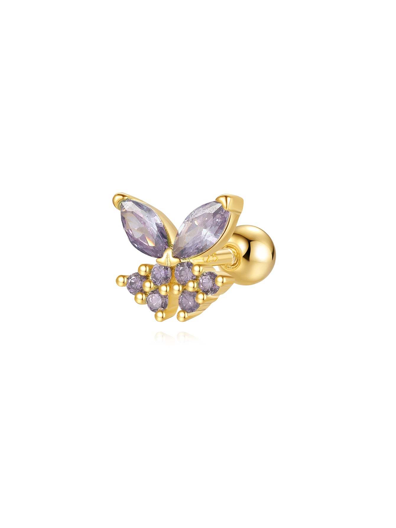 S925 Violet Oil Drop Earring Set-Olarajewelry