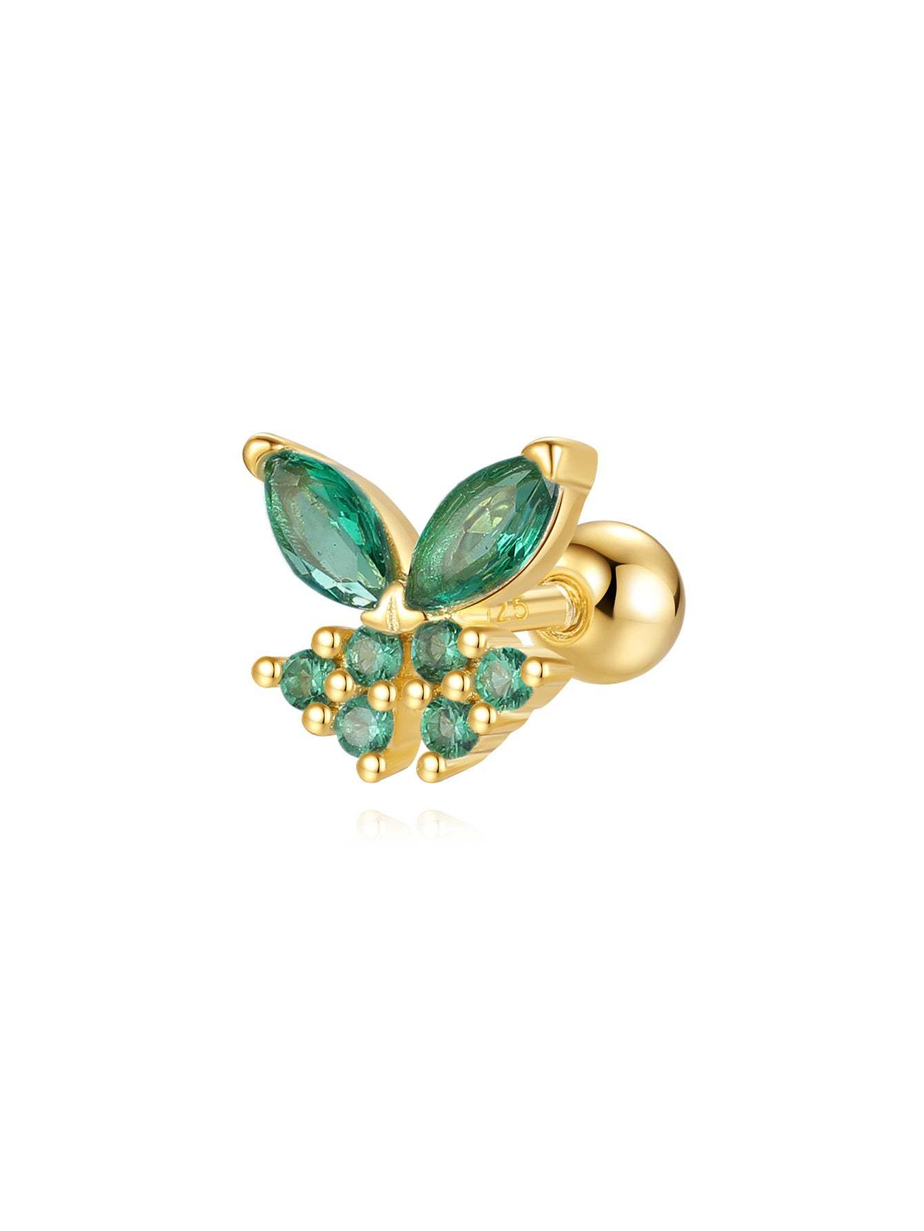 S925 Butterfly Marquise Ear Piercing Stud-Olarajewelry