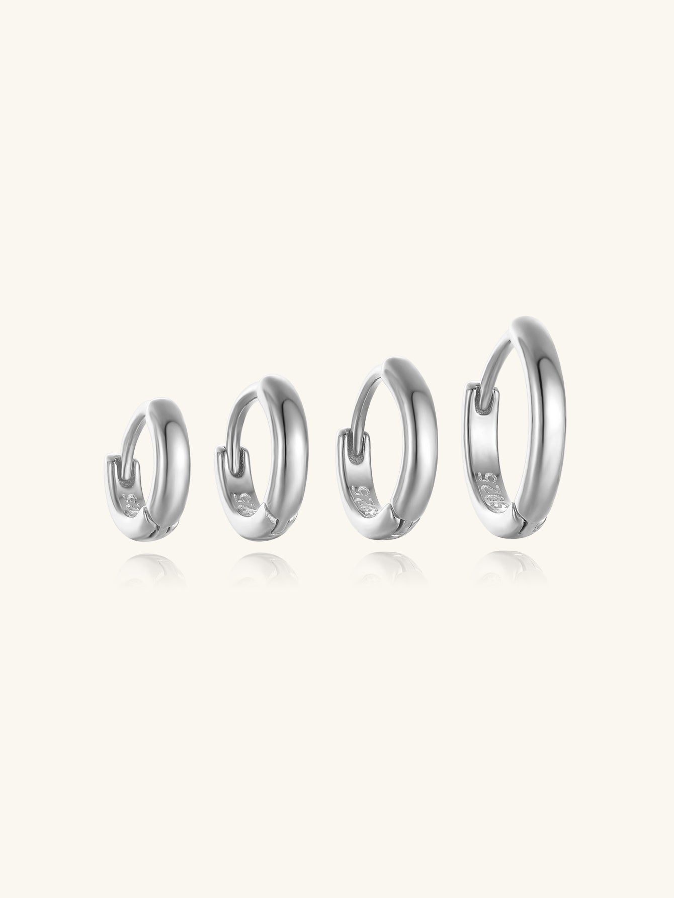 S925 Classic Sterling Silver Multi Size Daily Casual Hoop Earrings-Olarajewelry