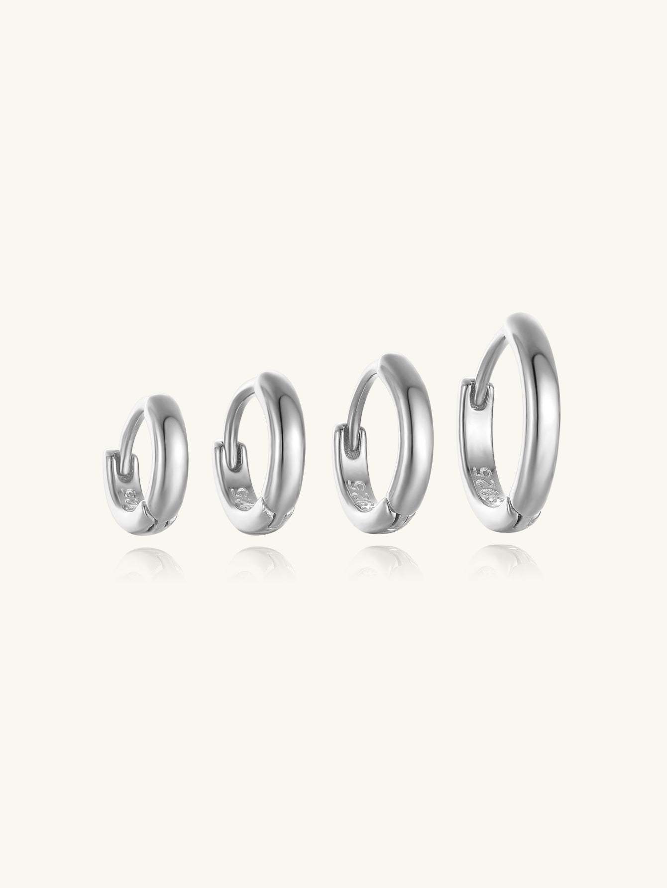 S925 Classic Sterling Silver Multi Size Daily Casual Hoop Earrings-Olarajewelry