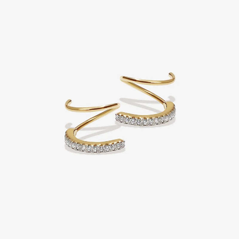 S925 Sterling Silver Torsion Bar Earrings-Olarajewelry