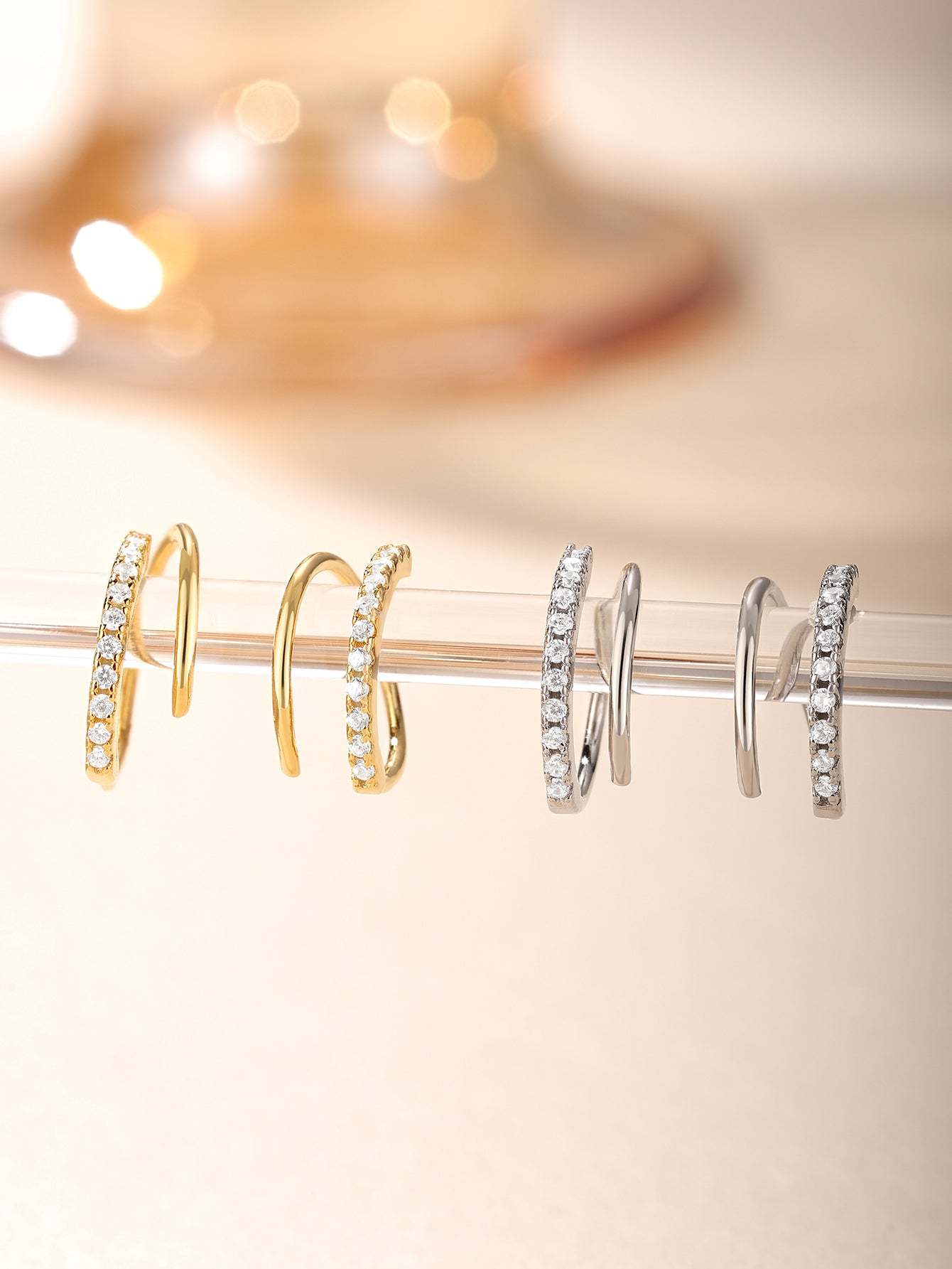 S925 Sterling Silver Torsion Bar Earrings-Olarajewelry