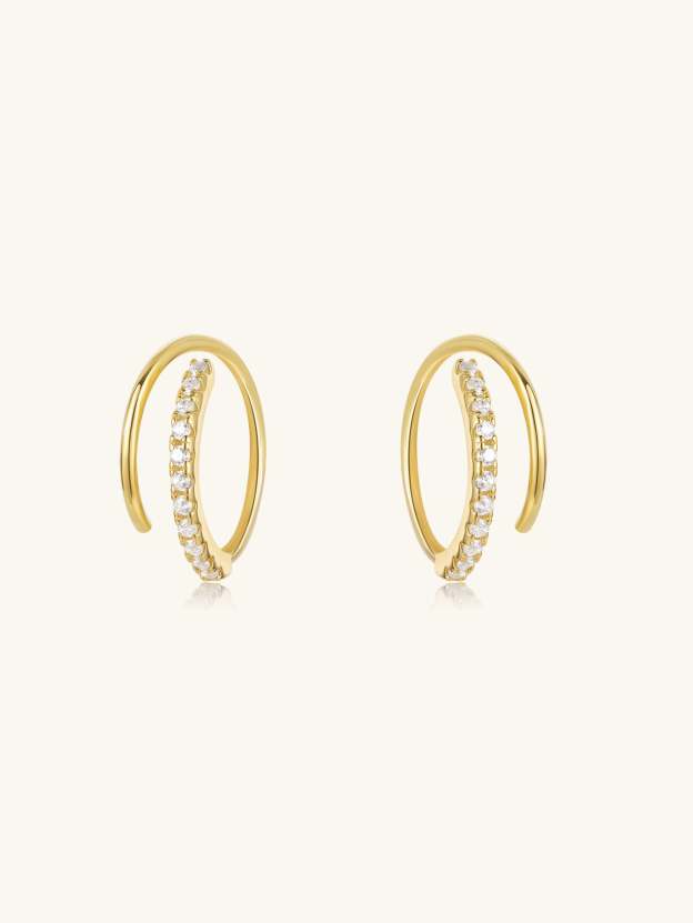 S925 Sterling Silver Torsion Bar Earrings-Olarajewelry