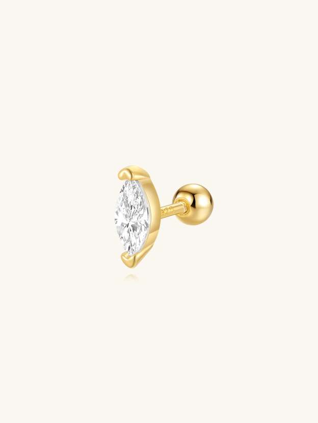 S925 Horse Eye Zircon Ear Piercing Stud-Olarajewelry