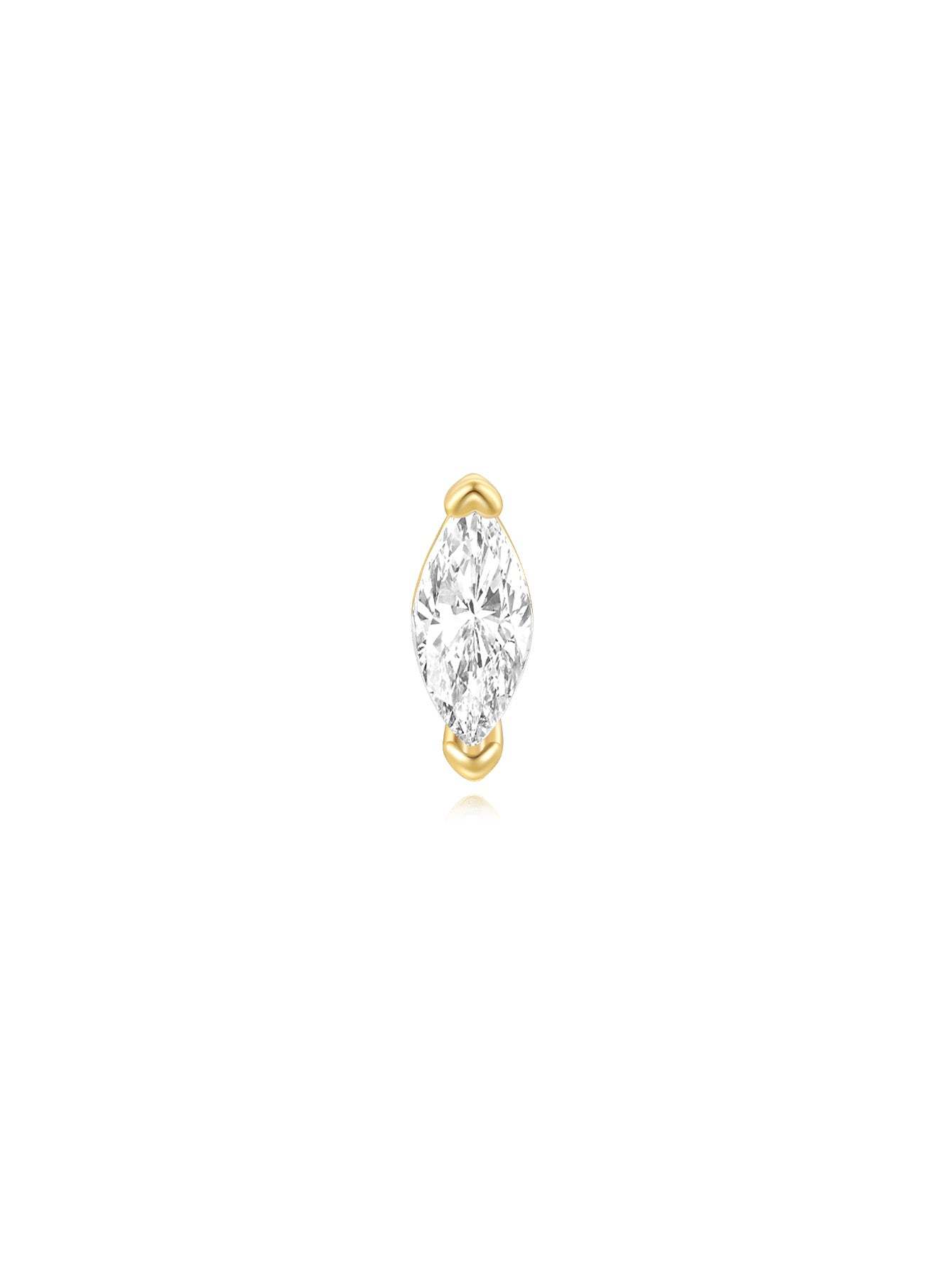 S925 Horse Eye Zircon Ear Piercing Stud-Olarajewelry