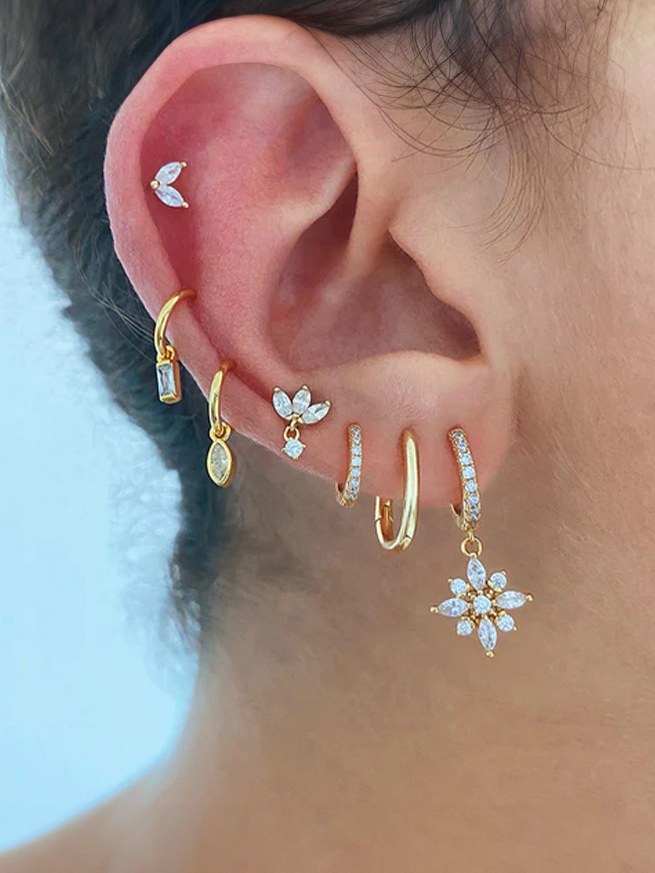 Olara Zircon Flower Trend Earrings-Olarajewelry
